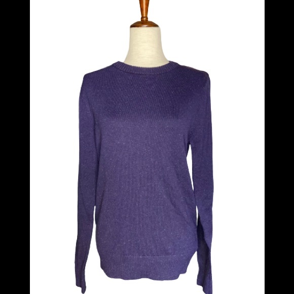 🌞3/$18🌞NWOT Merona Women’s Navy Blue Textured Crewneck Sweater - Picture 6 of 6